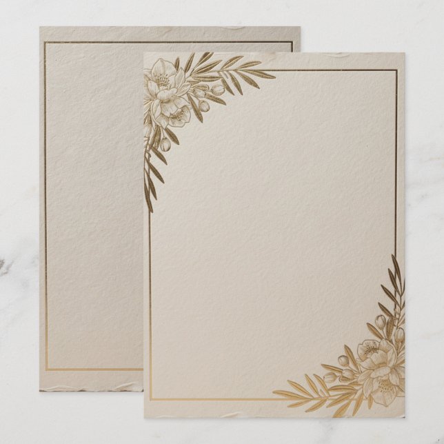 Minimalistisk Save the Date-kort | Elegant Botanis Inbjudningar (Fram/baksida)