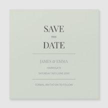 Minimalistisk Save the Date-kort | Ljust grönaktig
