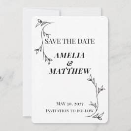 Minimalistisk Save the Date-kort, Modern estetik Spara Datumet