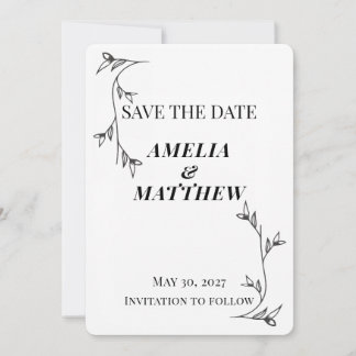 Minimalistisk Save the Date-kort, Modern estetik Spara Datumet