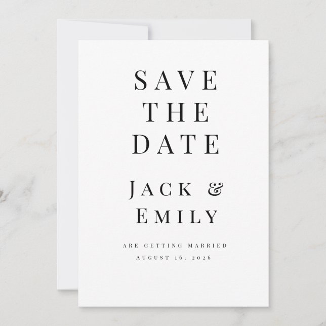 Minimalistisk Save the Date-mall | Elegant Rediger Spara Datumet (Framsida)