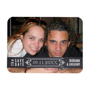 Minimalistisk Save the Date modern bröllopsfoto Magnet