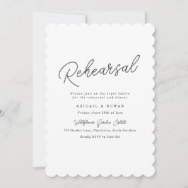 Minimalistisk scallopad skriptprovlunsjinvitation inbjudningar