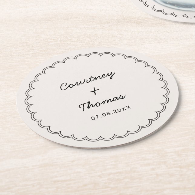 Minimalistisk Scalloped gräns Drinking Underlägg (Vinklad)