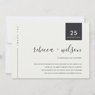 MINIMALISTISK SCANDI SVART OCH VIT TYPOGRAFI VIGS TACK KORT