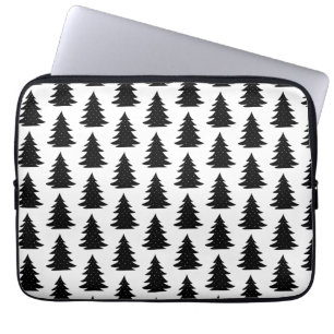 Minimalistisk Scandinavian FolBlack Träd Forest Laptop Fodral
