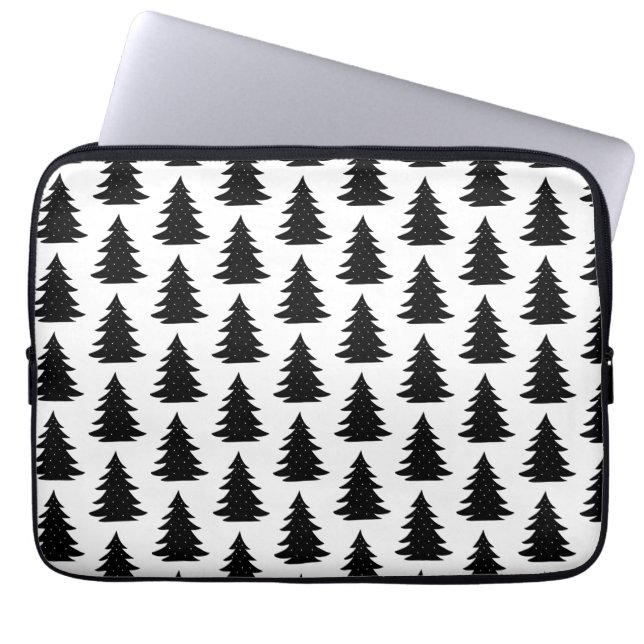 Minimalistisk Scandinavian FolBlack Träd Forest Laptop Fodral (Framsidan)