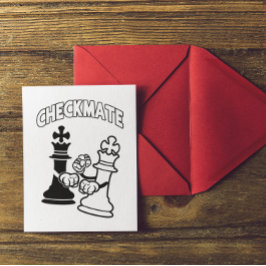 Minimalistisk schackmatt Chess Art Black and White Vykort