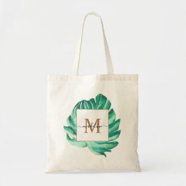 Minimalistisk schweizisk ost Blad Monogram Skrift Tygkasse