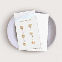Minimalistisk Seashell Rand Earring Visning Holder Visitkort
