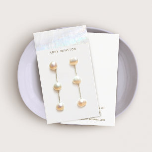 Minimalistisk Seashell Rand Earring Visning Holder Visitkort
