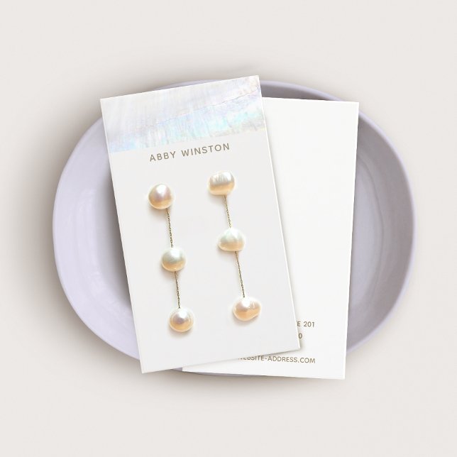 Minimalistisk Seashell Rand Earring Visning Holder Visitkort (Skapare uppladdad)