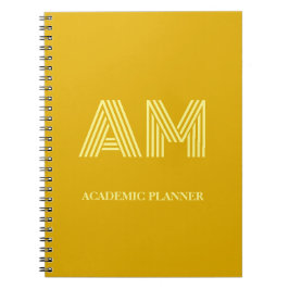 Minimalistisk Senapsgul Monogram Anteckningsbok
