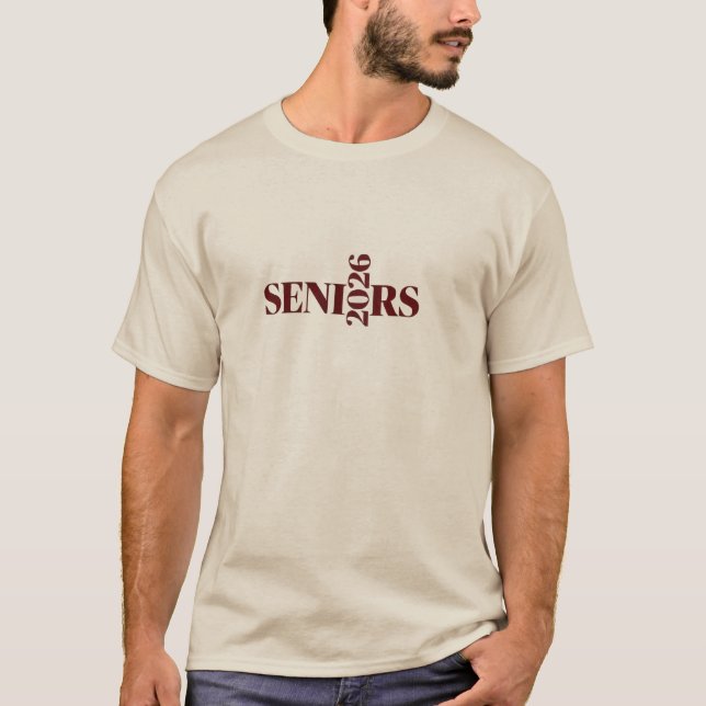Minimalistisk Senior 2026 T-Shirt | Estetisk Klass (Framsida)