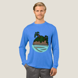 Minimalistisk seriebild tropisk ö i havet Gr T Shirt