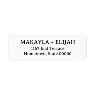 Minimalistisk serif Namn och 2-linjers Returadress Etikett