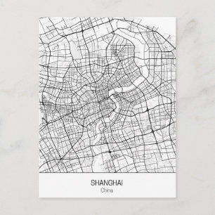 Minimalistisk Shanghai-China Vykort