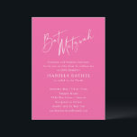 Minimalistisk Shock rosa av skript, Bat mitzvah Inbjudningar<br><div class="desc">Modern Bat mitzvah inbjudan till anpassningsbar - minimalistisk skript,  klassisk Cute-Shock rosa</div>
