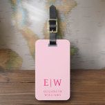 Minimalistisk shock rosa, modern monogram bagagebricka<br><div class="desc">Öka din resupplevelse med vår klassiska Elegant Modern Minimalist Monogram Luggage Tag-kod. Detta noggrant designade tillbehör kombinerar sömlöst elegans med contemporaryns minimalism, och ser till att ditt bagage är sofistikerat. Den här bagagetaggen är utformad med precision och noggrannhet. Den är mer än bara en praktisk artikel. Den är en personlig...</div>
