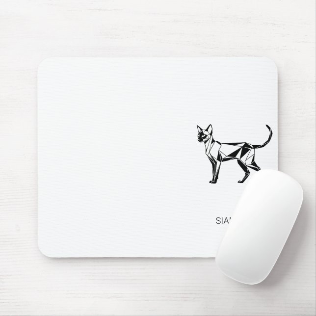 Minimalistisk siamesisk katt Geometrisk musmatta (Med mus)