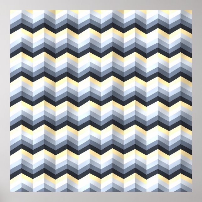 Minimalistisk sicksack-mönster  poster (Framsidan)