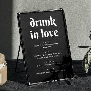 Minimalistisk signal för Black Bröllop Pub Drunk Poster