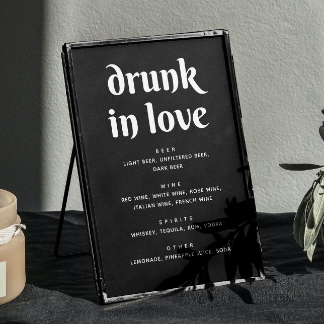 Minimalistisk signal för Black Bröllop Pub | Drunk Poster (Skapare uppladdad)