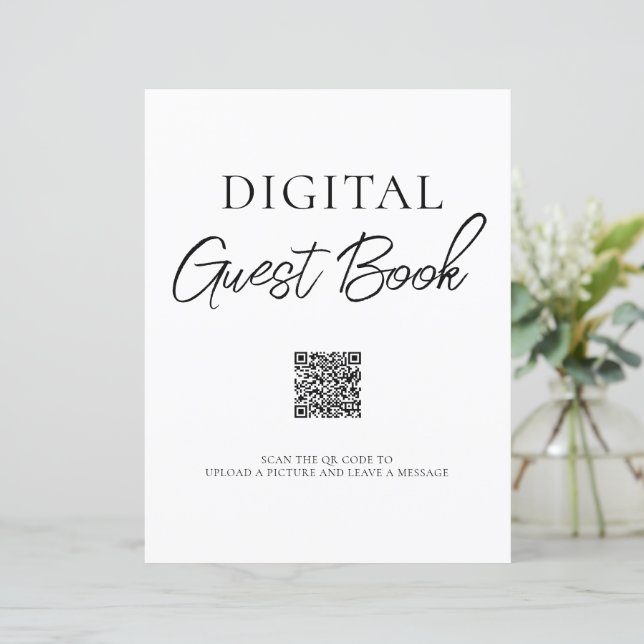 Minimalistisk signatur för Digital Guest Bok QR-ko (Stående Fram)