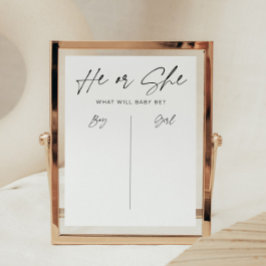 Minimalistisk signatur för han eller hon Babykläde Poster