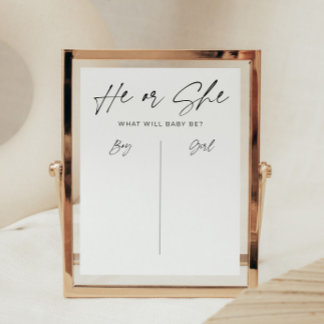 Minimalistisk signatur för han eller hon Babykläde Poster