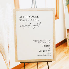 Minimalistisk signatur för två Höger som skickas v Poster