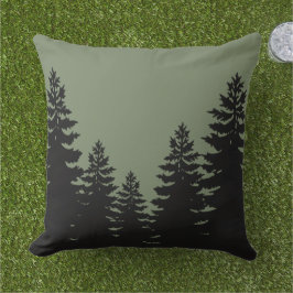 Minimalistisk silhuett av svart gräs träd kudde
