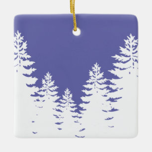 Minimalistisk silhuette gräs träd julgransprydnad keramik