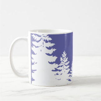 Minimalistisk silhuette gräs träd kaffemugg