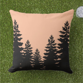 Minimalistisk silhuette gräs träd kudde