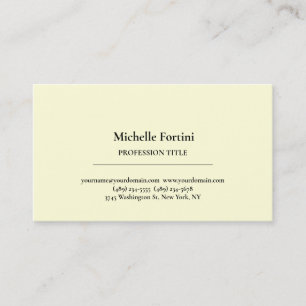 Minimalistisk Silke-Elegant med fast Gult, enkel Visitkort