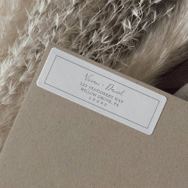 Minimalistisk Silver-adressetikett Returadress Etikett