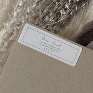 Minimalistisk Silver-adressetikett Returadress Etikett