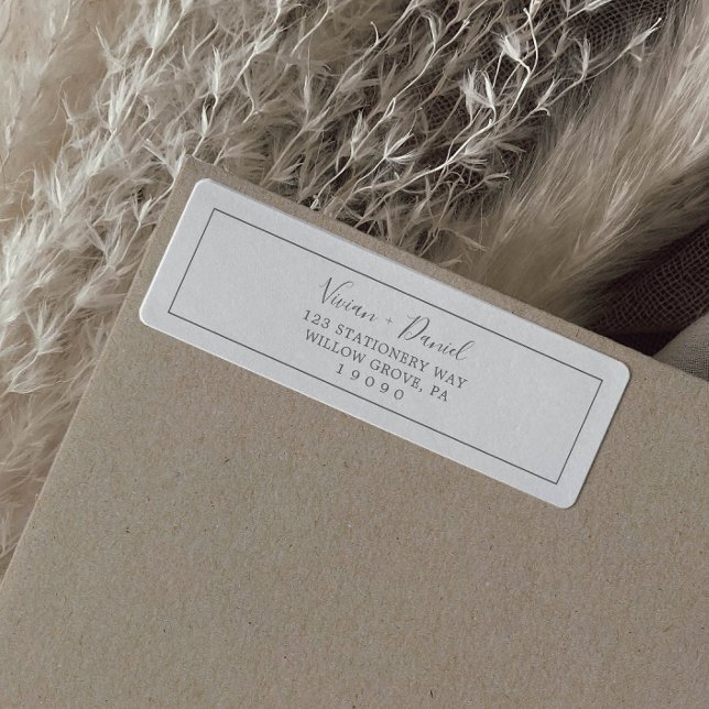 Minimalistisk Silver-adressetikett Returadress Etikett (Skapare uppladdad)