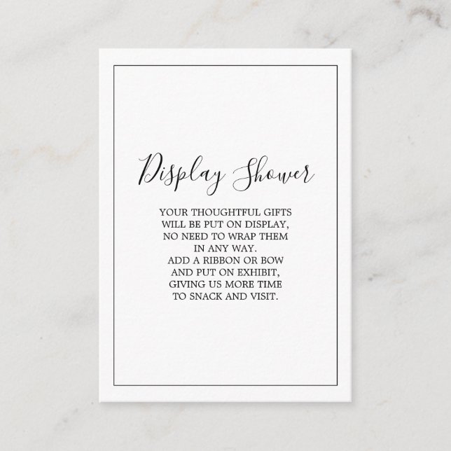 Minimalistisk Silver Display Duschkort Tilläggskort (Framsida)