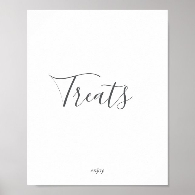 Minimalistisk silver godisskylt poster (Framsidan)