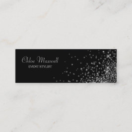 Minimalistisk silver Ljus Mini Visitkort