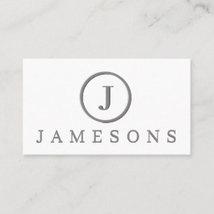 Minimalistisk Silver Monogram-Logotyp, Embossed Ef Visitkort