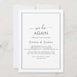Minimalistisk Silver "vi gör igen" Vow Renewal Inbjudningar