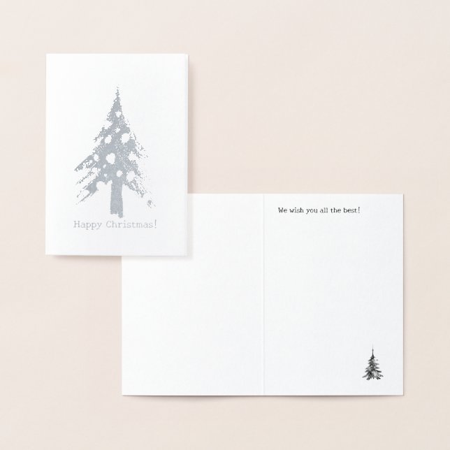 Minimalistisk silverfolie jul folierat kort (Display)