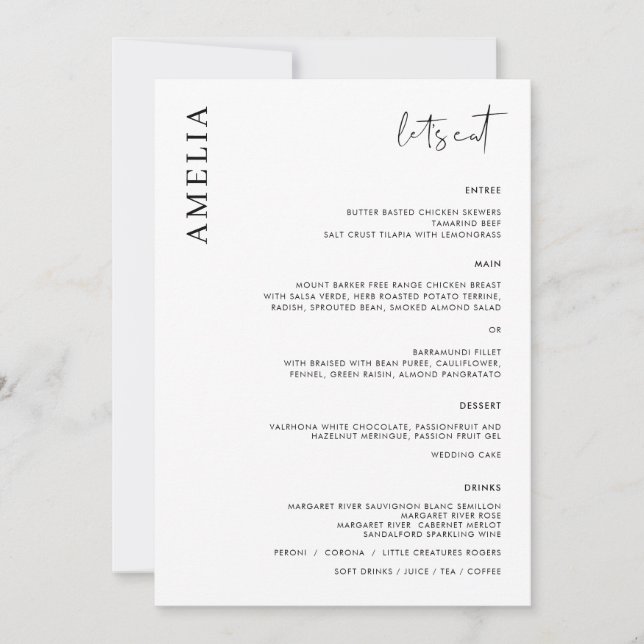 Minimalistisk SImple Modern Menu med namn Inbjudningar (Framsida)