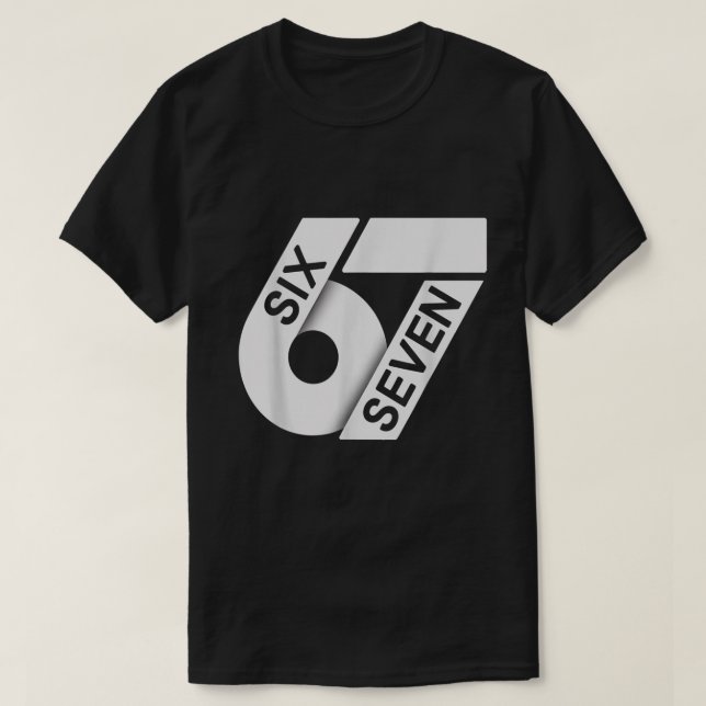 Minimalistisk Six Seven 67-design T Shirt (Design framsida)