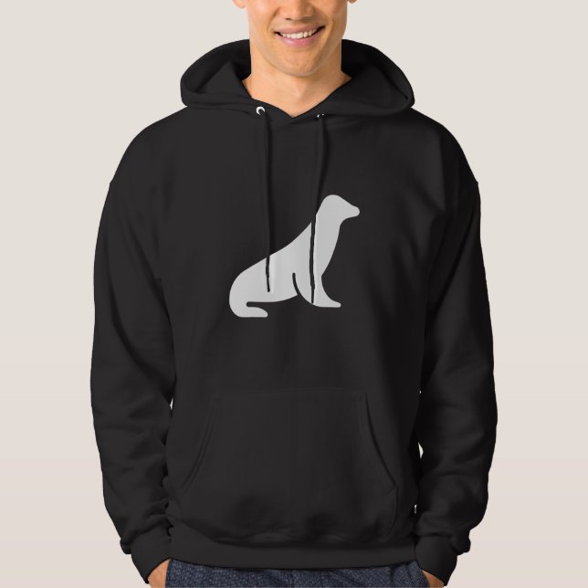 Minimalistisk sjölejon hoodie (Framsida)