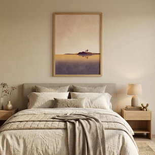 Minimalistisk sjöreflektionsväggkonst för vardagsr poster