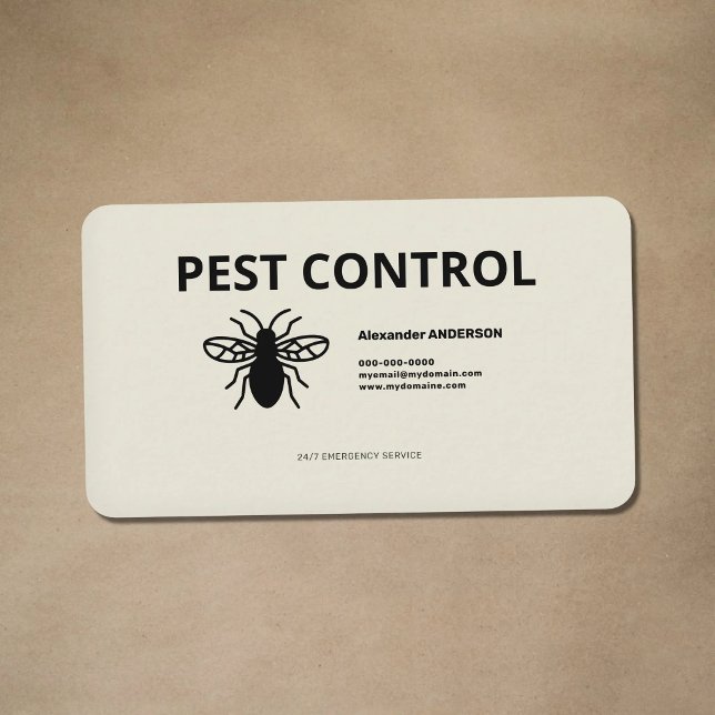 Minimalistisk Skadedjurskontroll Visitkort (Minimalist Pest Control Business Card)
